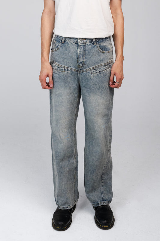 CATTEE Double-Pocket Vintage Straight Jeans