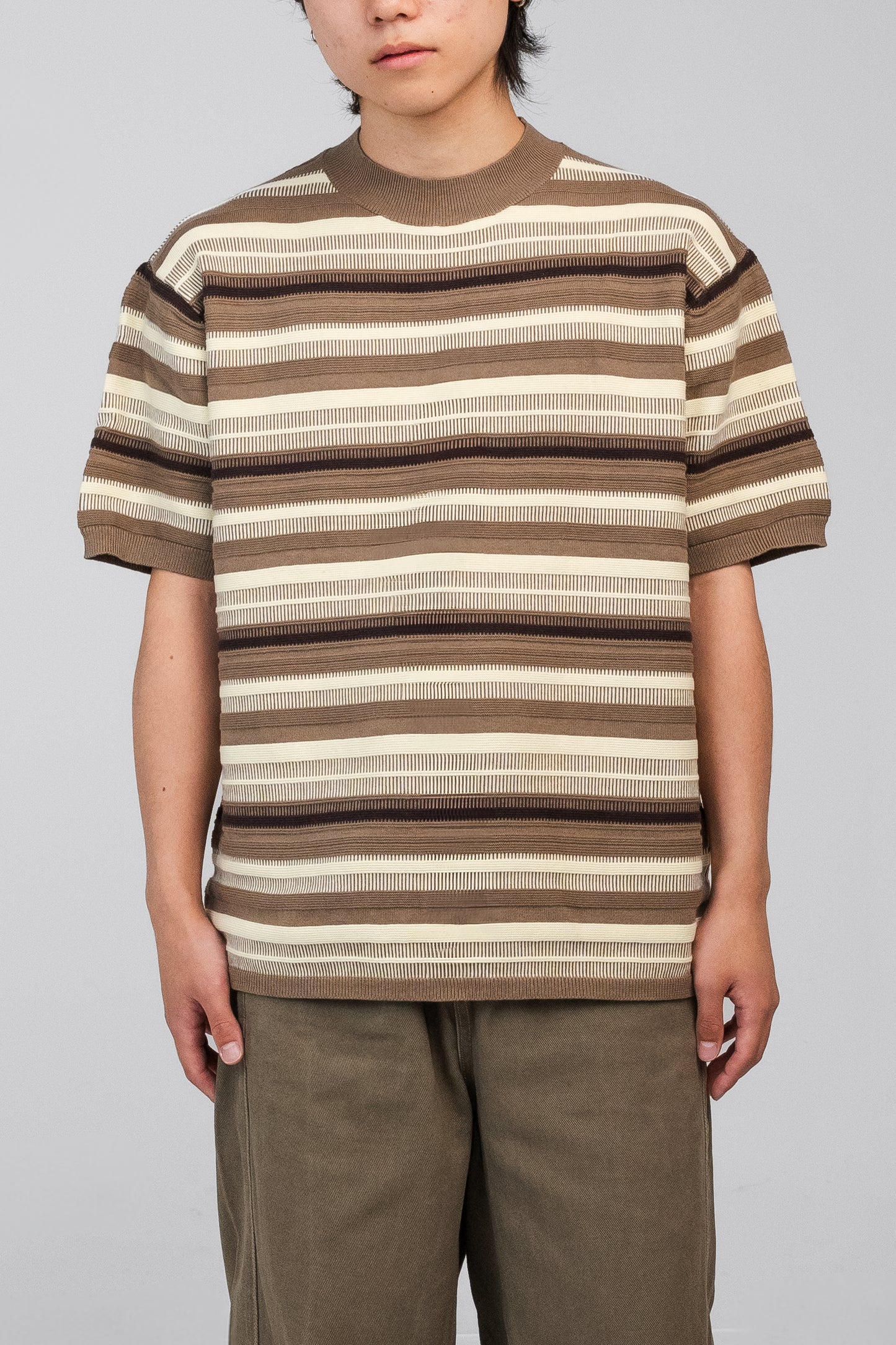 XIN Striped Textured Knit Tee