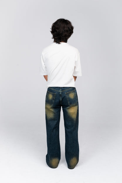 Men's Washed Wide-Leg Jeans