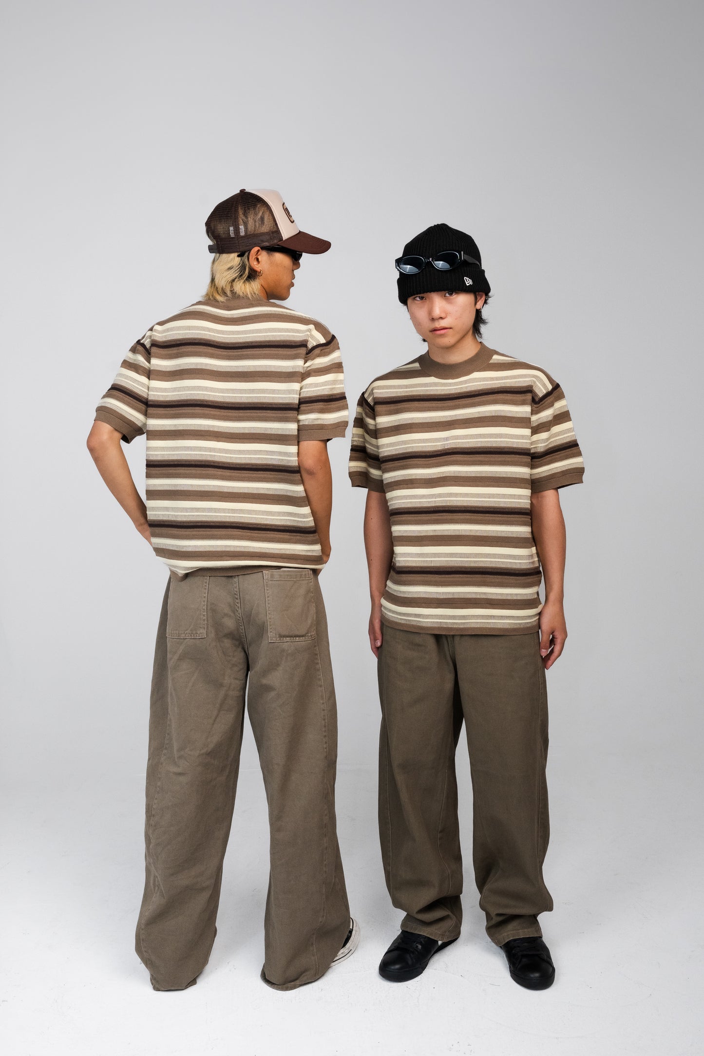 XIN Striped Textured Knit Tee