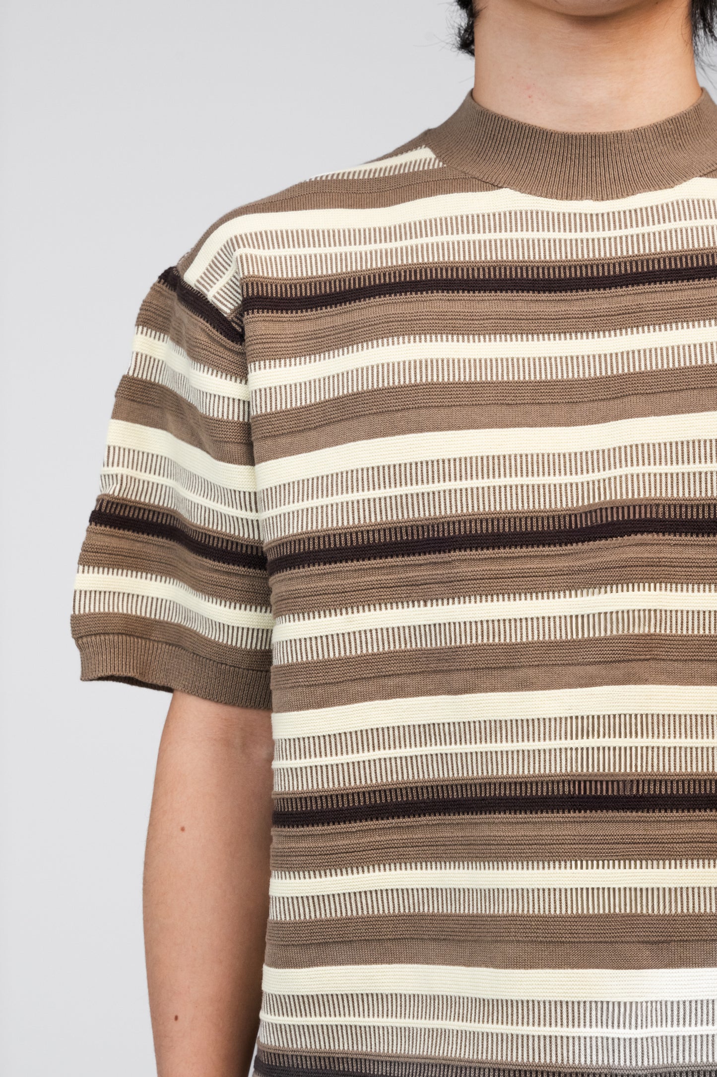 XIN Striped Textured Knit Tee